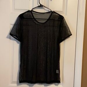 Women’s Sheer Lingerie Inspired Black Fashionable Runway Spec Top Size Large